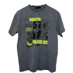 Paradise Lost T-Shirt Adult Size Small Gray Disaster Graphic Tee Neon Casual